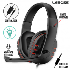 Headset Gamer LB-FN606 Leboss - Vermelho